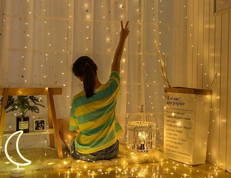 Amazon hot selling 3*3m 300LED USB copper string lights for home party Christmas decoration