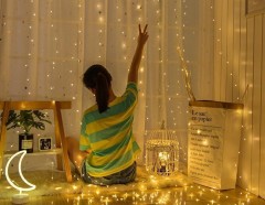 Amazon hot selling 3*3m 300LED USB copper string lights for home party Christmas decoration