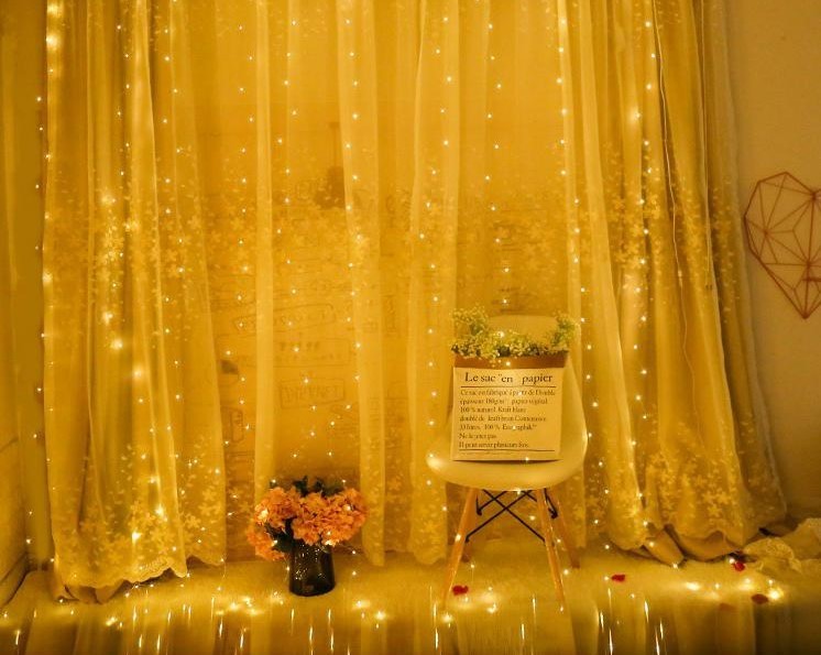Amazon hot selling 3*3m 300LED USB copper string lights with music/sound control for home party Christmas decoration