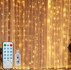 Amazon hot selling 3*3m 300LED USB copper string lights with music/sound control for home party Christmas decoration