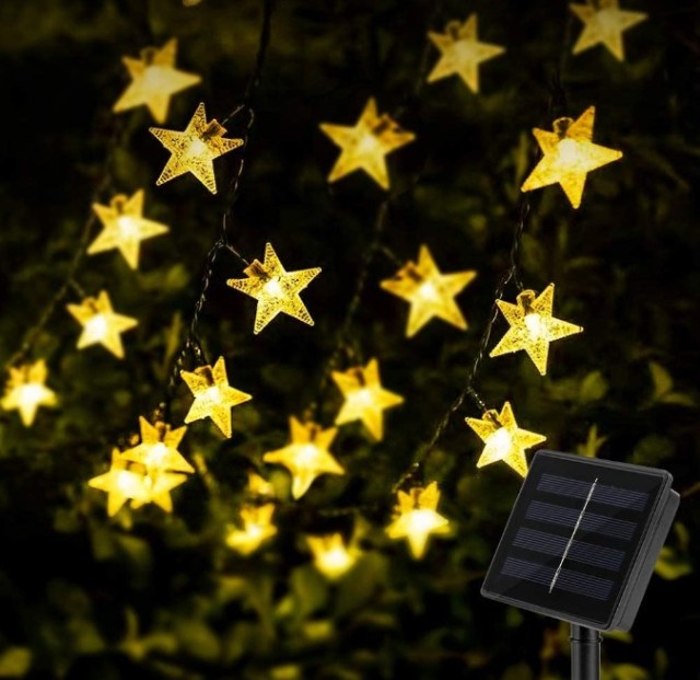 solar powered 30/ 50 stars LED string light for Christmas party holiday home decoration