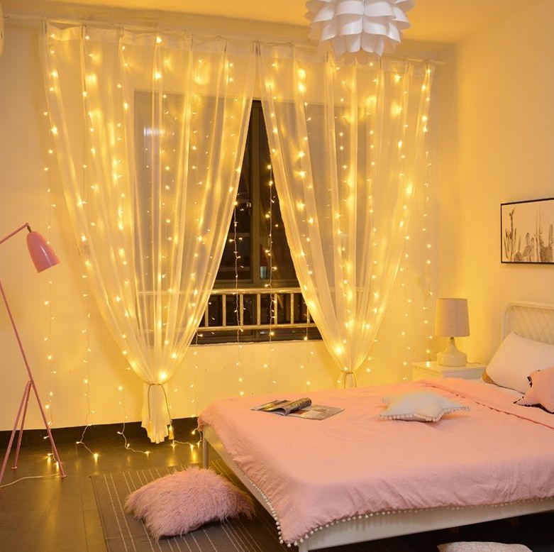 110V / 220V 3*3M 300LED curtain light with remote for room/christmas decorations