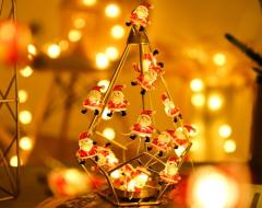 battery powered / USB powered LED Santa Claus christmas copper string light for Christmas decoration