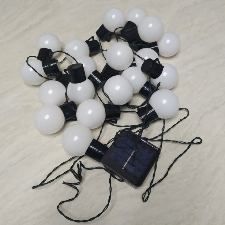solar 10 balls 20balls 30 balls G50 outdoor waterproof string light for Christmas