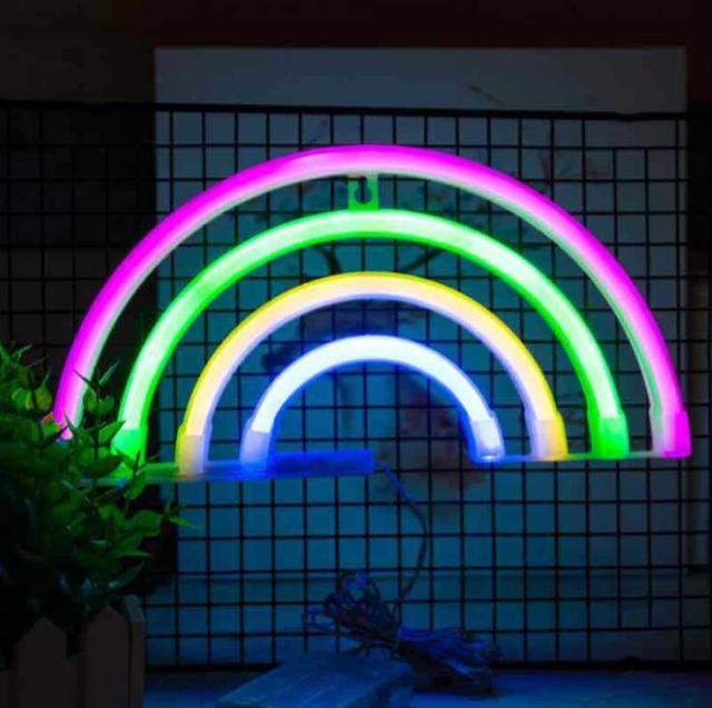 USB + battery powered LED neon rainbow light