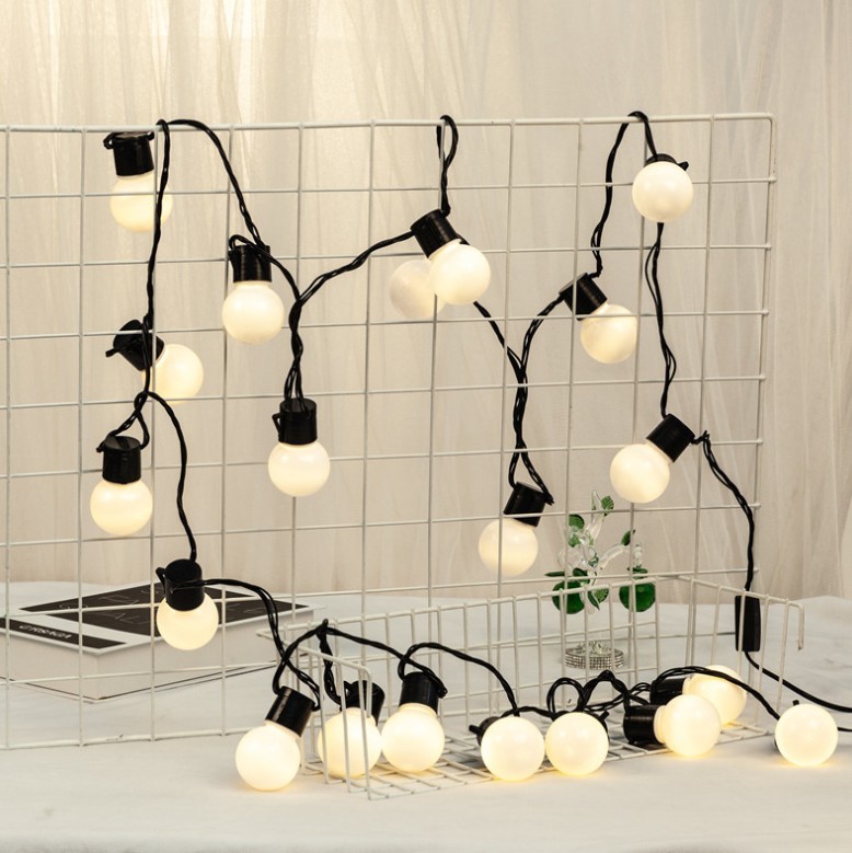 solar 10 balls 20balls 30 balls G50 outdoor waterproof string light for Christmas