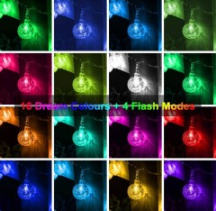 waterproof battery powered with remote RGB 16 color chaning LED ball string light for Christmas