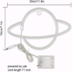 Battery + usb powered love shape neon string light for home/christmas decoration