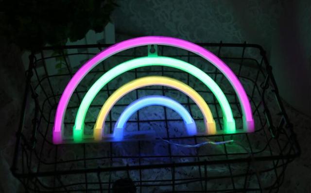 USB + battery powered LED neon rainbow light