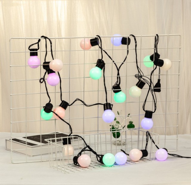 solar 10 balls 20balls 30 balls G50 outdoor waterproof string light for Christmas