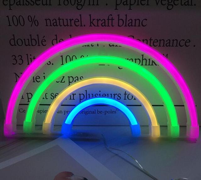 USB + battery powered LED neon rainbow light