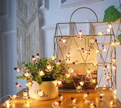battery powered / USB powered LED Santa Claus christmas copper string light for Christmas decoration
