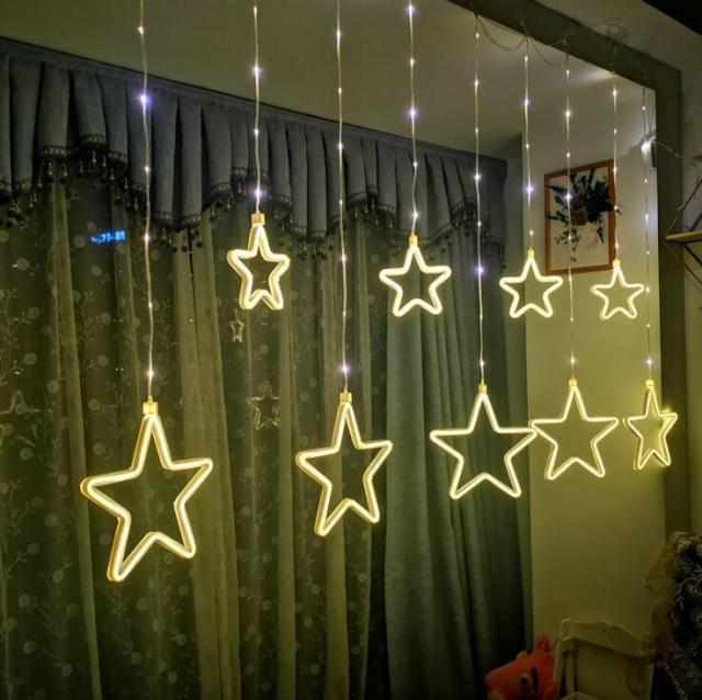 hot selling LED star curtain light for Christmas decorative