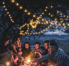 solar powered 30/ 50 stars LED string light for Christmas party holiday home decoration