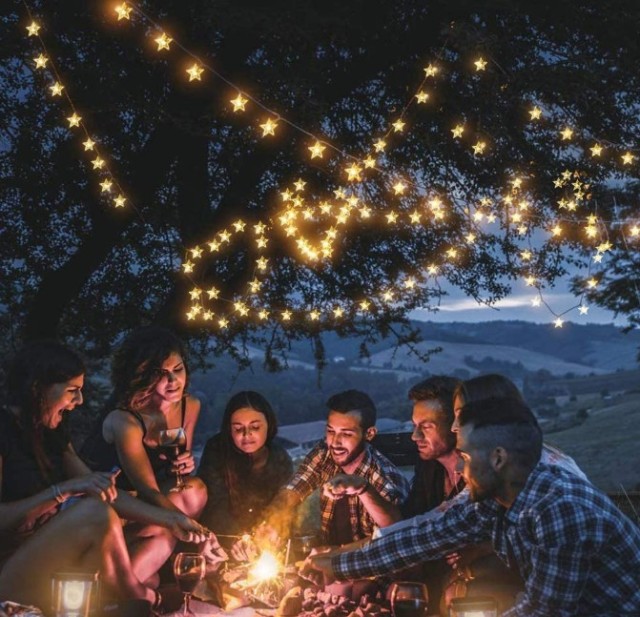 solar powered 30/ 50 stars LED string light for Christmas party holiday home decoration