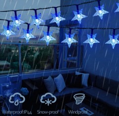 solar powered 30/ 50 stars LED string light for Christmas party holiday home decoration
