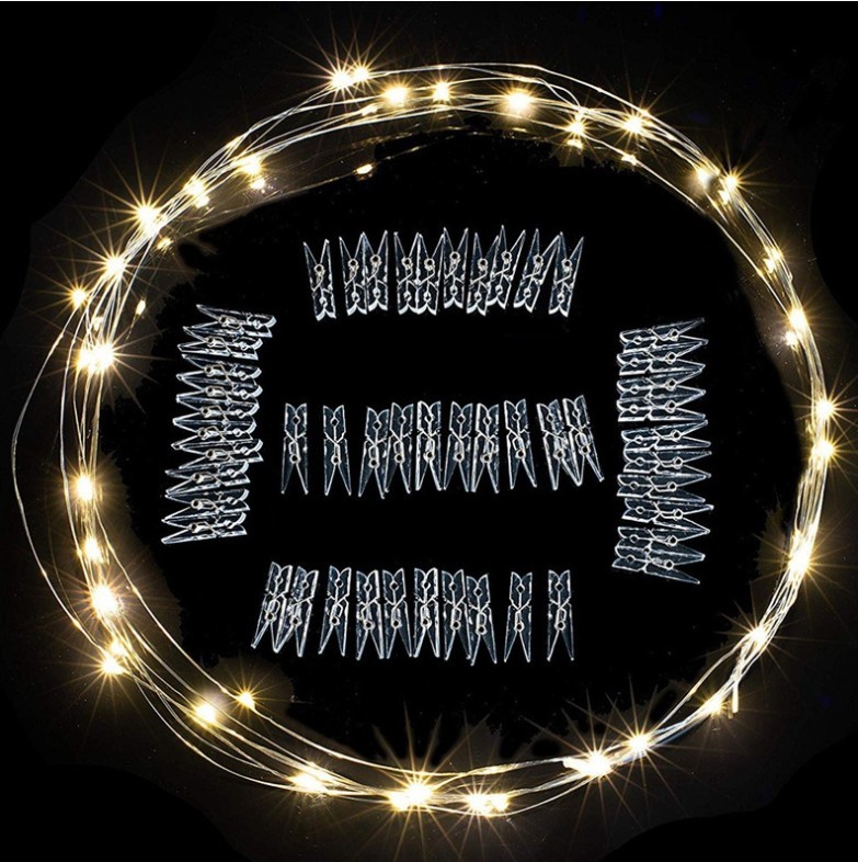 USB 5m 10m copper wire led string light with photo clips