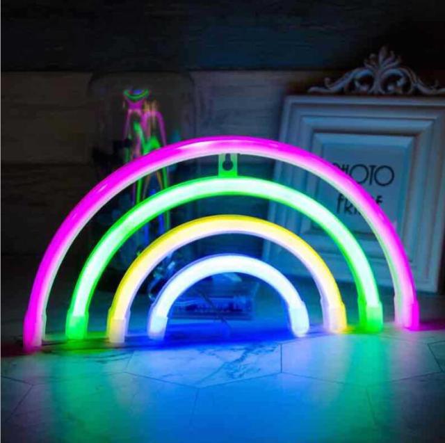 USB + battery powered LED neon rainbow light