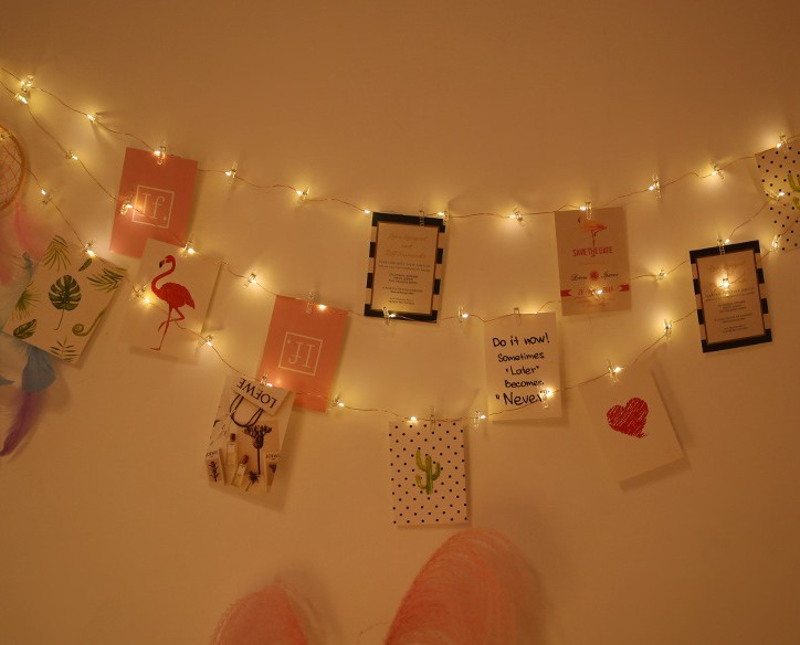 USB 5m 10m copper wire led string light with photo clips
