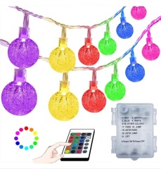 waterproof battery powered with remote RGB 16 color chaning LED ball string light for Christmas