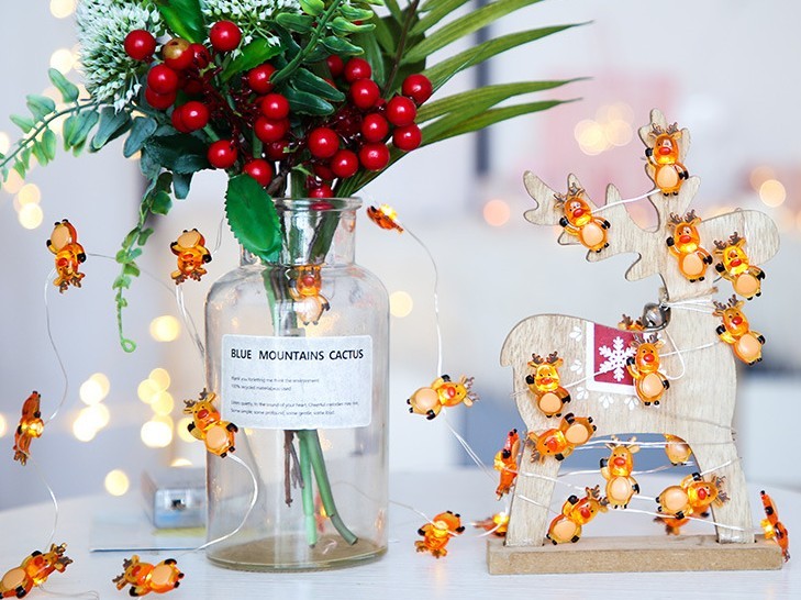 battery powered / USB powered LED Santa Claus christmas copper string light for Christmas decoration