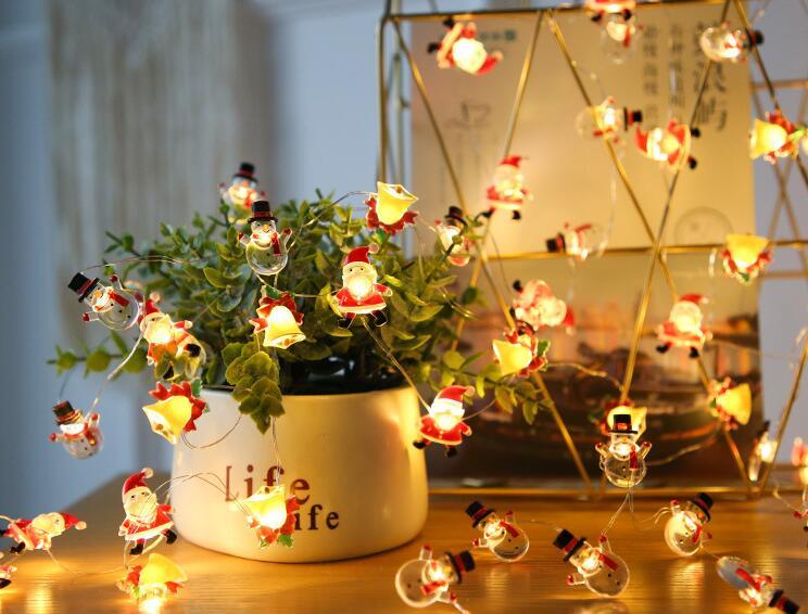 battery powered / USB powered LED Santa Claus christmas copper string light for Christmas decoration