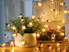 battery powered / USB powered LED Santa Claus christmas copper string light for Christmas decoration