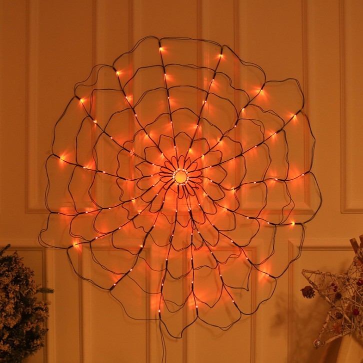 hot selling USB with remote LED spider web light for Halloween decoration