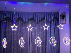 hot selling Ramadan LED moon & star curtain light for Christmas decoration