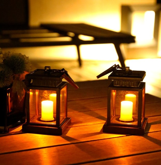 waterproof solar LED candle lantern light for garden