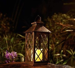 waterproof solar LED candle lantern light for garden