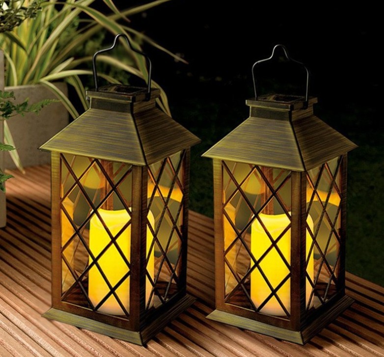 waterproof solar LED candle lantern light for garden