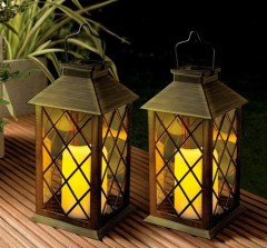 waterproof solar LED candle lantern light for garden
