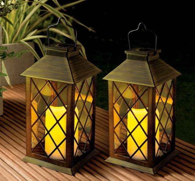 waterproof solar LED candle lantern light for garden