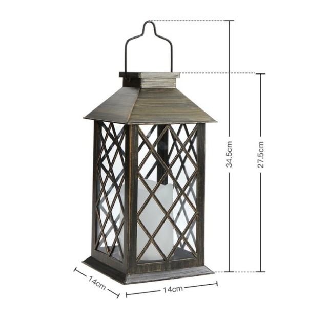 waterproof solar LED candle lantern light for garden