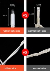 High Quality 3*2m 3*3m Customized Size AC110V/220V Outdoor Decoration Waterproof LED Curtain String Light Rubber Wire
