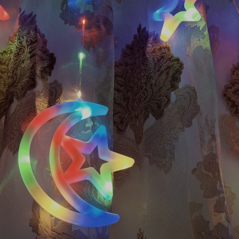 New Ramadan moon and star curtain light with connectable plug