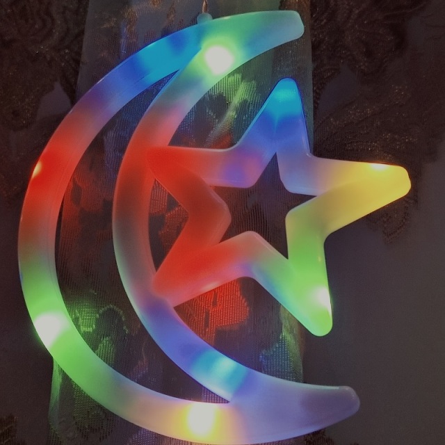 New Ramadan moon and star curtain light with connectable plug