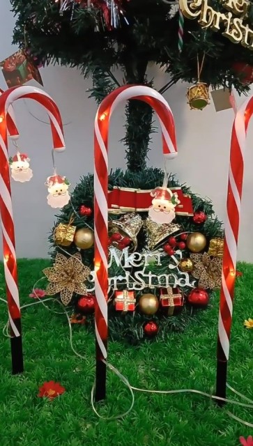 Outdoor Solar Powered Christmas LED walking stick light