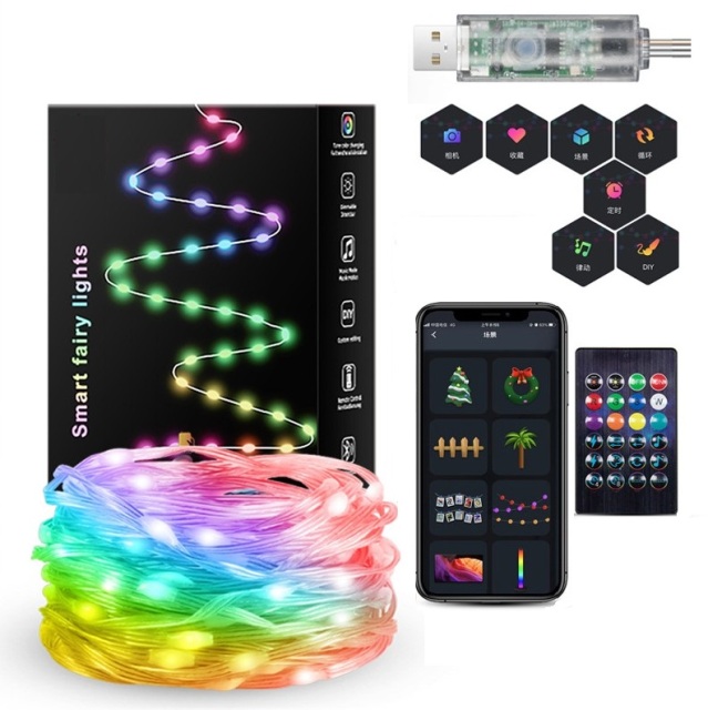 smart RGB Outdoor Indoor color changing LED Christmas tree lights