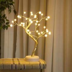 tabletop bonsai tree light mini Christmas tree led copper wire tree light