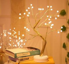 tabletop bonsai tree light mini Christmas tree led copper wire tree light