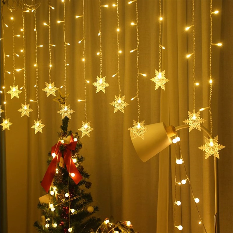 Snowflake Butterfly3.5m, 4m, 5m,10m home depot LED Christmas led icicle lights warm white