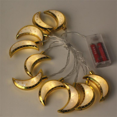 10LED/ 20LED Eid Mubarak String Lights Moon Star Ramadan Kareem Decoration for Wall Tree Hanging Indoor Outdoor