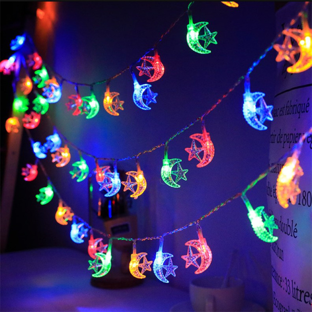 Ramadan Moon Star Led String lights EID Mubarak Muslim Decoration String Lights