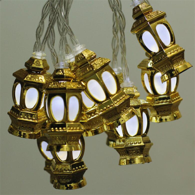 LED Battery Lantern Light Ramadan Decorations Islamic Muslim Party Decor Ramadan Lantern string light