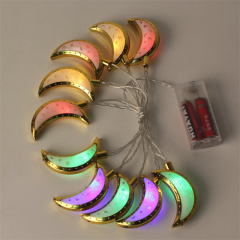 10LED/ 20LED Eid Mubarak String Lights Moon Star Ramadan Kareem Decoration for Wall Tree Hanging Indoor Outdoor