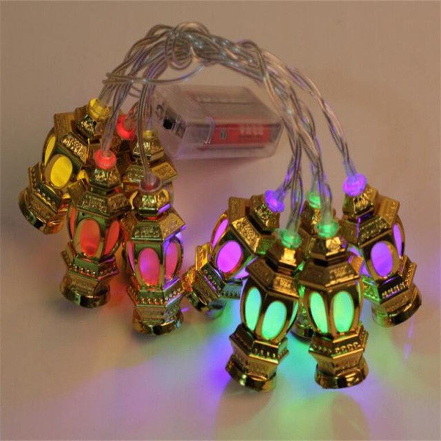 LED Battery Lantern Light Ramadan Decorations Islamic Muslim Party Decor Ramadan Lantern string light