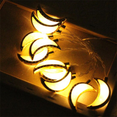 10LED/ 20LED Eid Mubarak String Lights Moon Star Ramadan Kareem Decoration for Wall Tree Hanging Indoor Outdoor