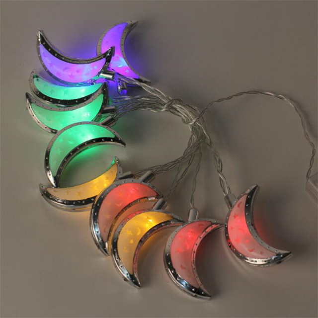 10LED/ 20LED Eid Mubarak String Lights Moon Star Ramadan Kareem Decoration for Wall Tree Hanging Indoor Outdoor